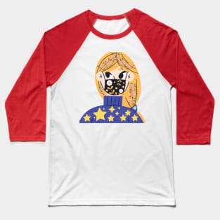 Cute mask girl Baseball T-Shirt